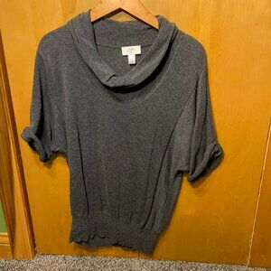 Ann Taylor LOFT Gray short sleeved cowlneck sweater, MP